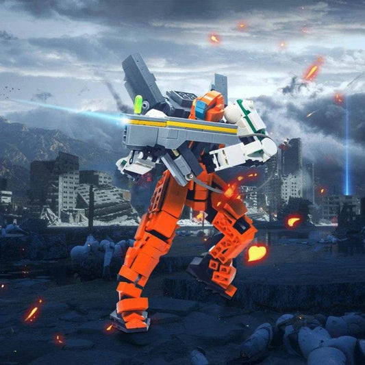 MOC Orange Sentinel Mech Model Building Blocks Game Building Bricks MOC - ToylandEU