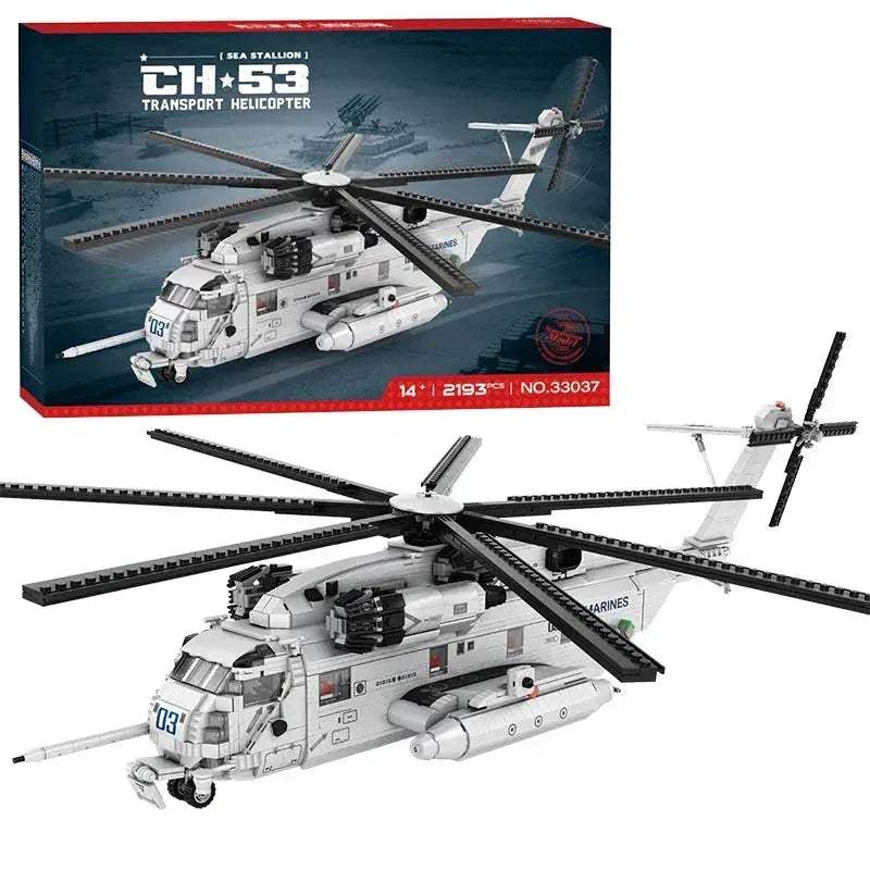 Premium Building Blocks CH53E Transport Helicopter Model Lego Compatible For Kids And Military Enthusiasts - ToylandEU