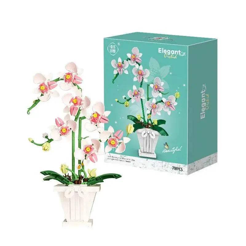 Premium Building Blocks Orchid Bonsai Model3D Toyland EU - ToylandEU™