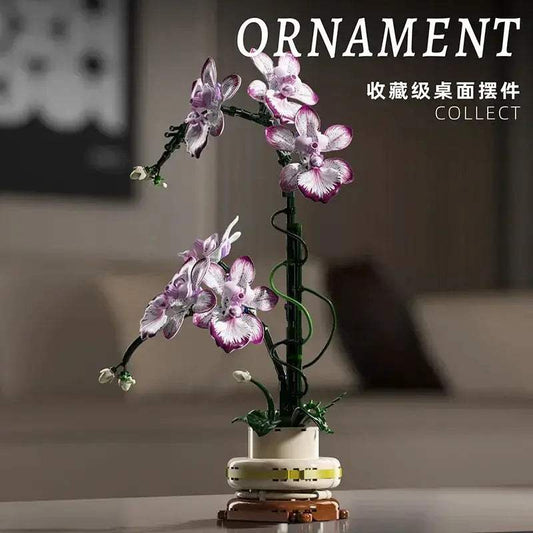 Premium Orchid Building Blocks Set Lego Compatible 696 Pieces Botanical Collection For Adults Valentines Day Gift - ToylandEU