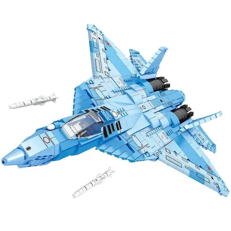 MOC SU 57 Stealth Fighter Building Blocks Aircraft Model Desktop Display - ToylandEU