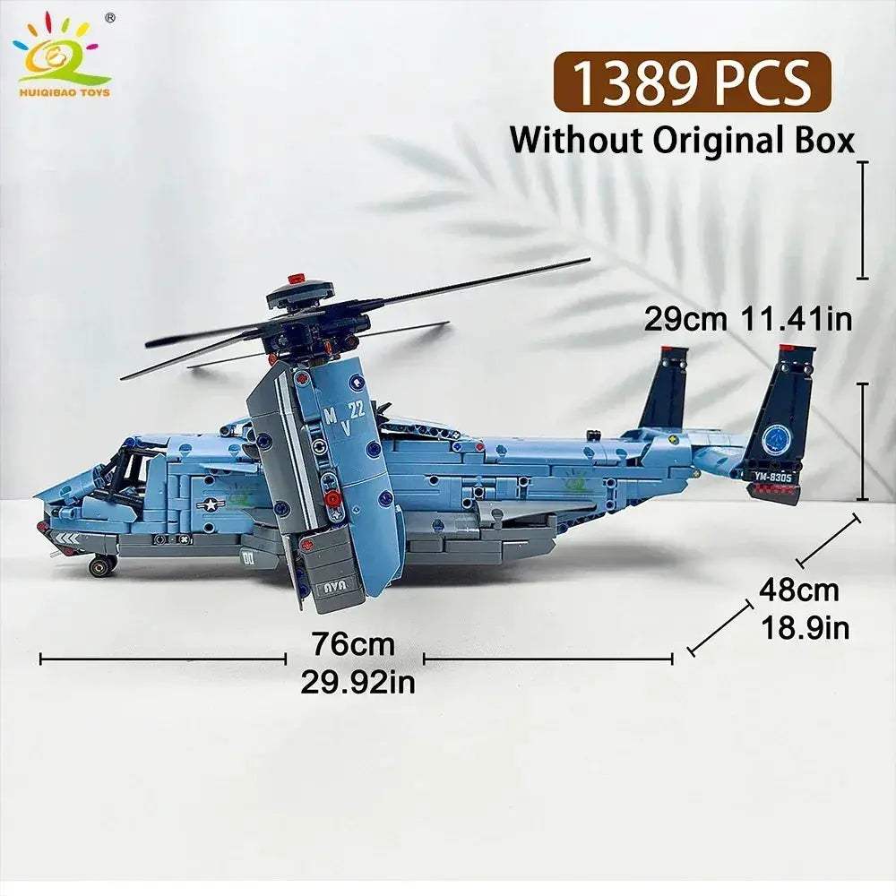 MOC V22 Tiltrotor Aircraft Building Blocks Set For Creative Kids - ToylandEU