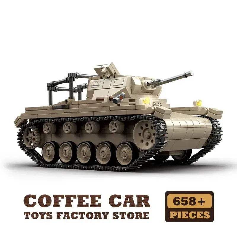 MOC WW2 Army Tank Building Blocks Lego Compatible Educational Toy - ToylandEU