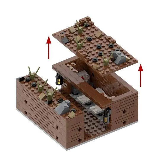MOC WW2 Military Trench Building Blocks Kit Soldiers Army Figures - ToylandEU™