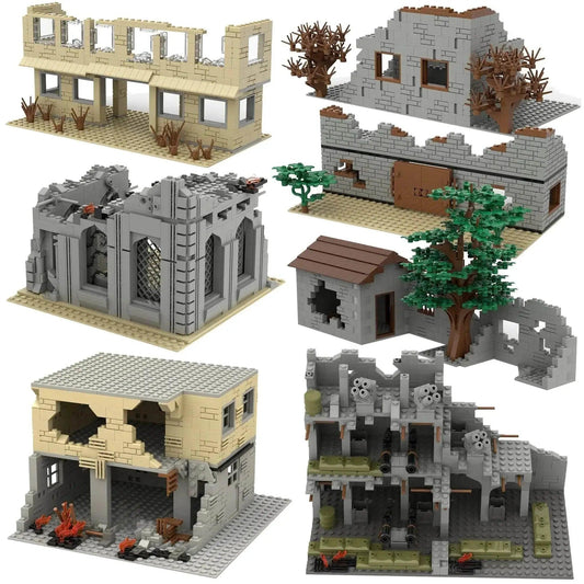 MOC WW2 Military Trench Building Blocks Kit War Scene Toys - ToylandEU™