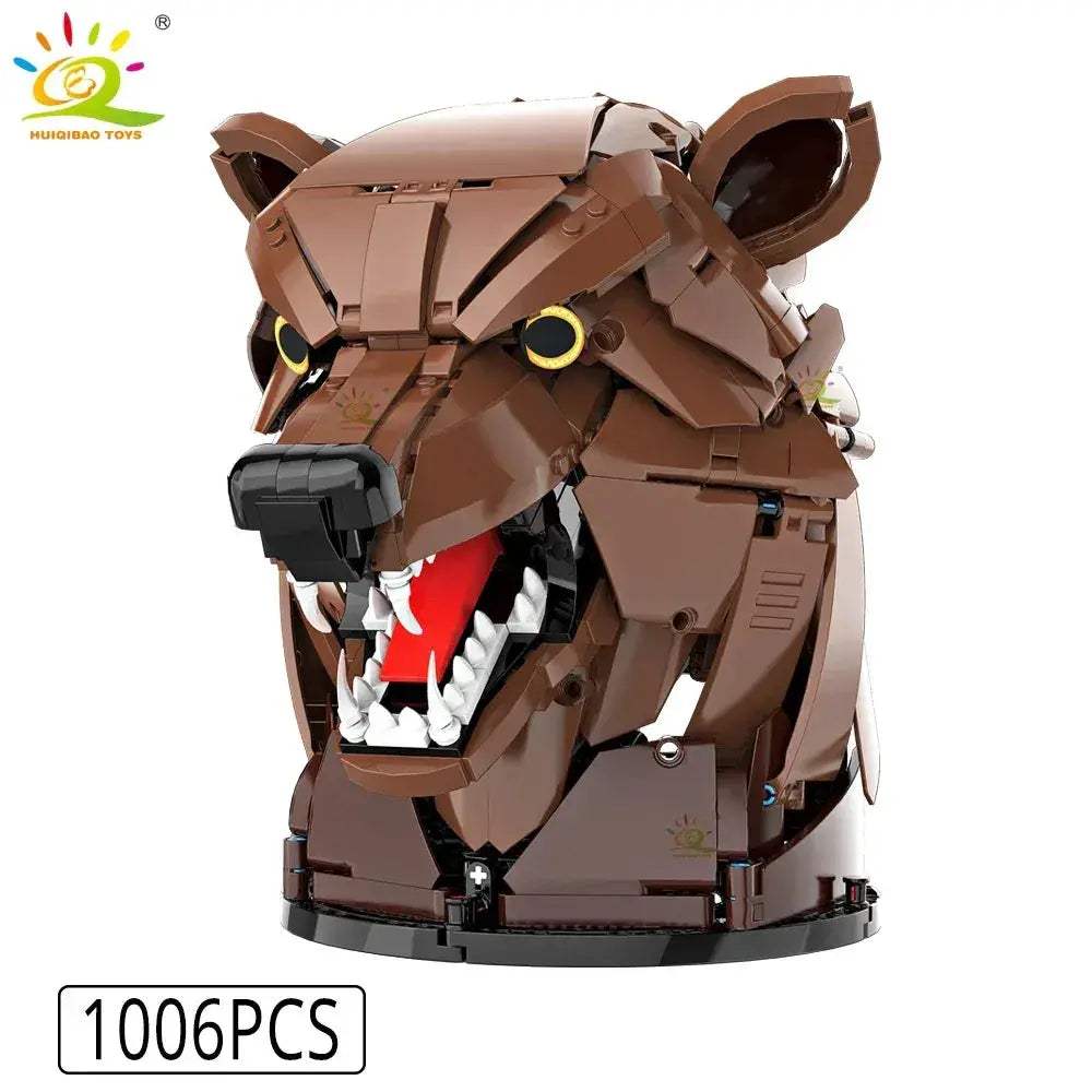 MOC Wolf Deer Eagle Head Building Blocks Wall Decor Set - ToylandEU