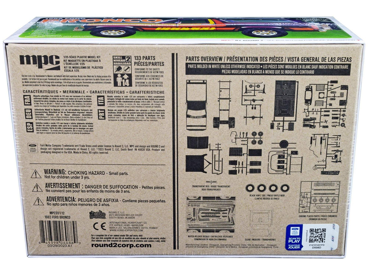 Model Kit | 1/25 Scale | 1982 Ford Bronco | Hobby Grade