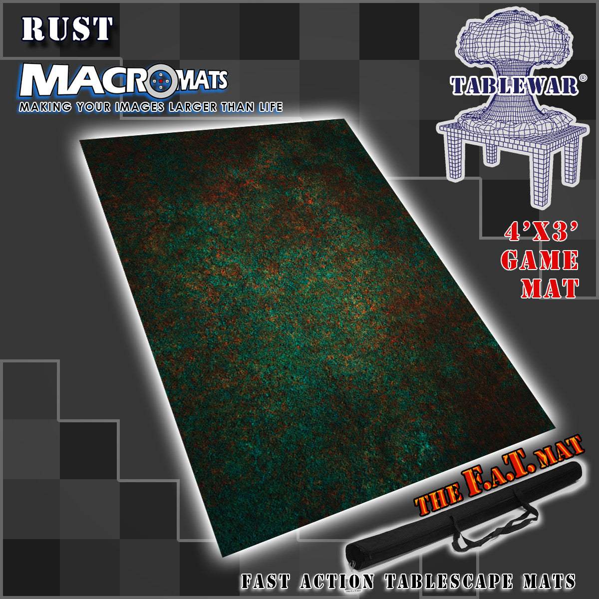 Photography Backdrop | 4X3 FT Rust | MacroMat Texture | For Miniatures