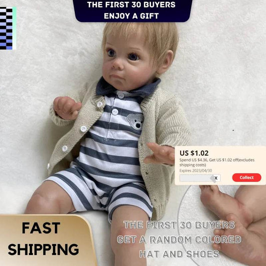 Maggie Reborn Boy Handsome Bebe Reborn Doll Handmade muñeca bebe reborn bebê reborn bebê reborn Realistic Gifts for Child - ToylandEU