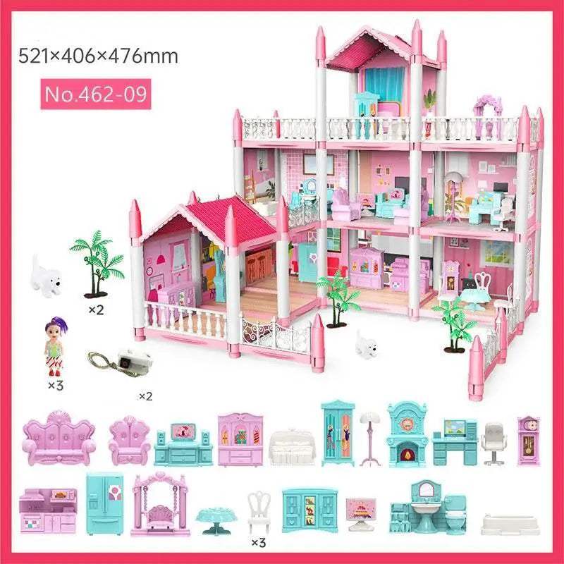 Enchanting 3D Dream Princess Castle Villa DIY Doll House Set with - ToylandEU™