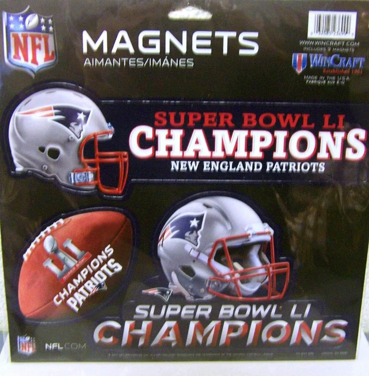 New England Patriots Magnets Die Cut Vinyl Set of 3 - ToylandEU™