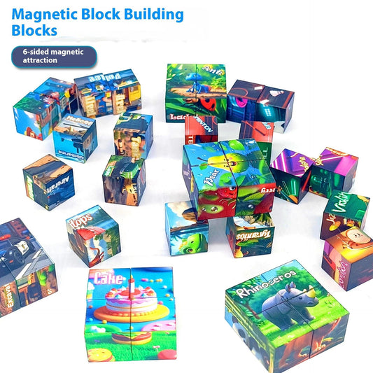 Magnetic Block Puzzle | 2Pc Or 5Pc Set | Toylandeu™