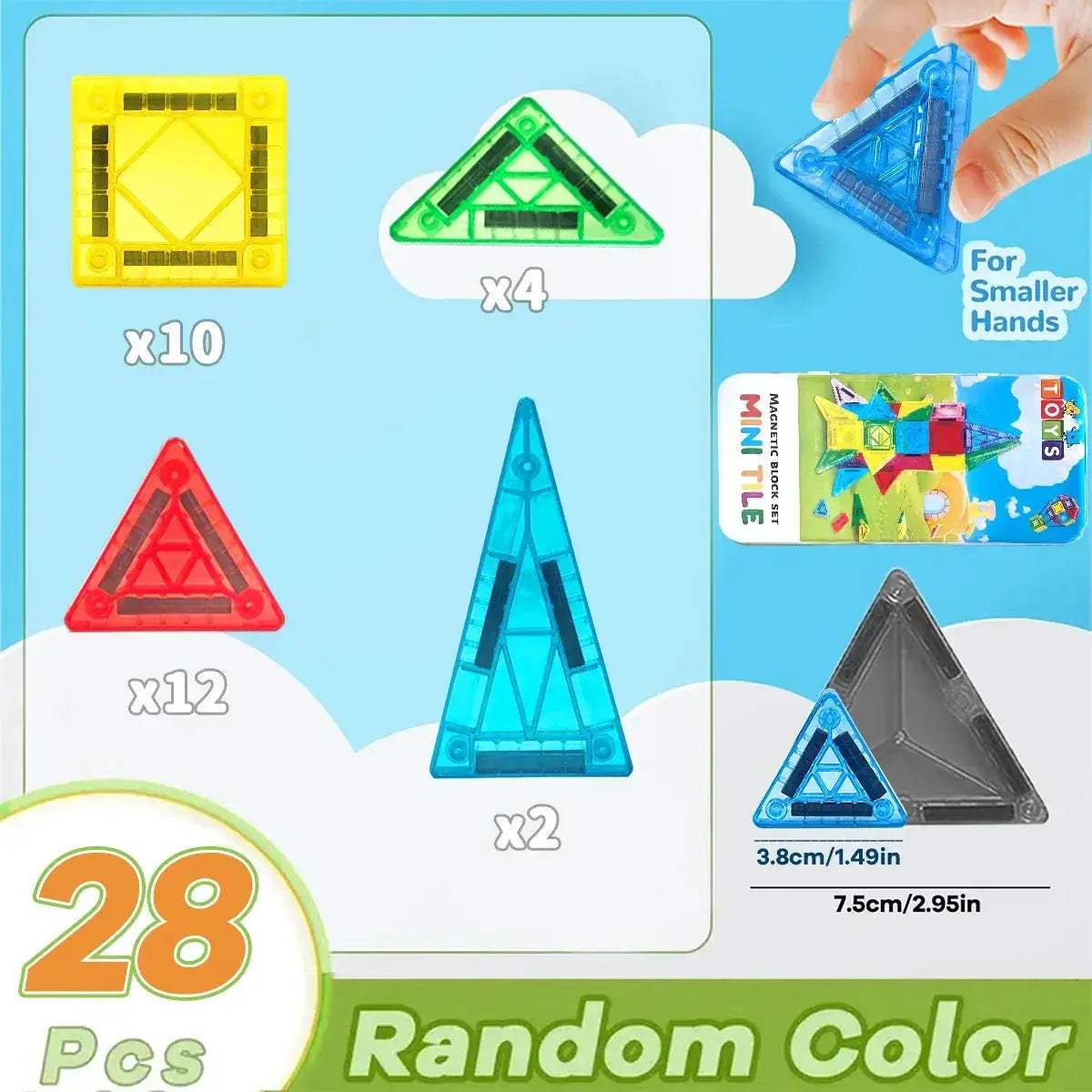 Magnetic Building Blocks Set for Kids Montessori Sensory Toy - ToylandEU