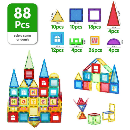 Magnetic Building Blocks | 65 cm Stained-Glass Windows