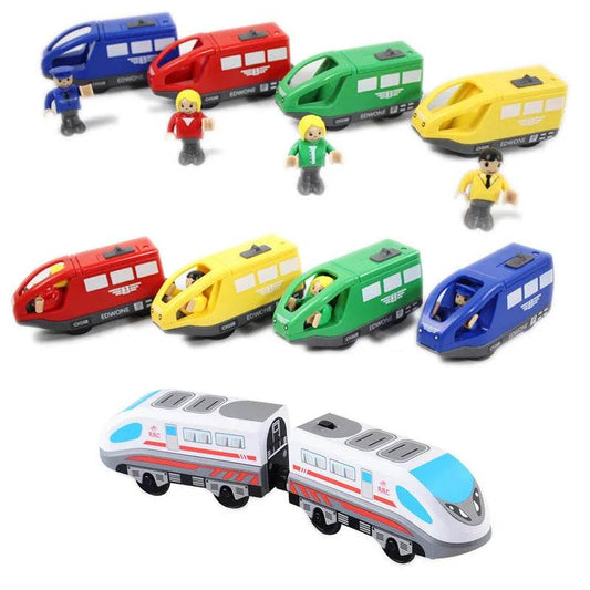 Magnetic Electric Train Set with Diecast Cars & Wooden Brio Tracks - ToylandEU