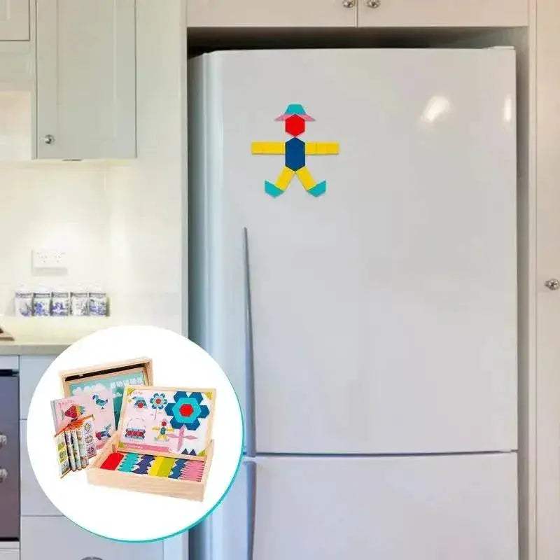 Magnetic Wooden Tangram Blocks: Creative Puzzle Set for Kids' Learning - ToylandEU™