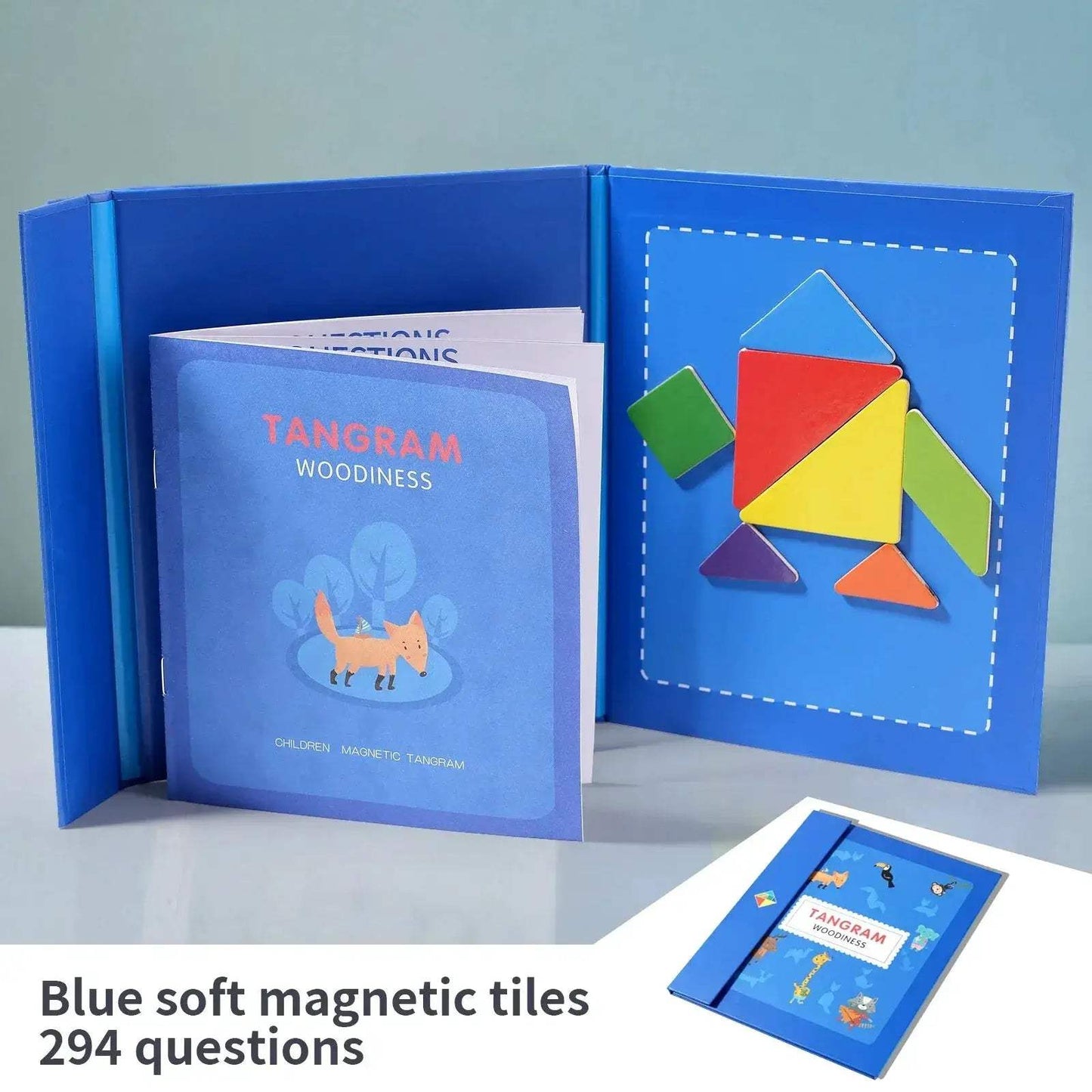 Magnetic Wooden Tangram Puzzle For Kids Montessori Educational Gift - ToylandEU
