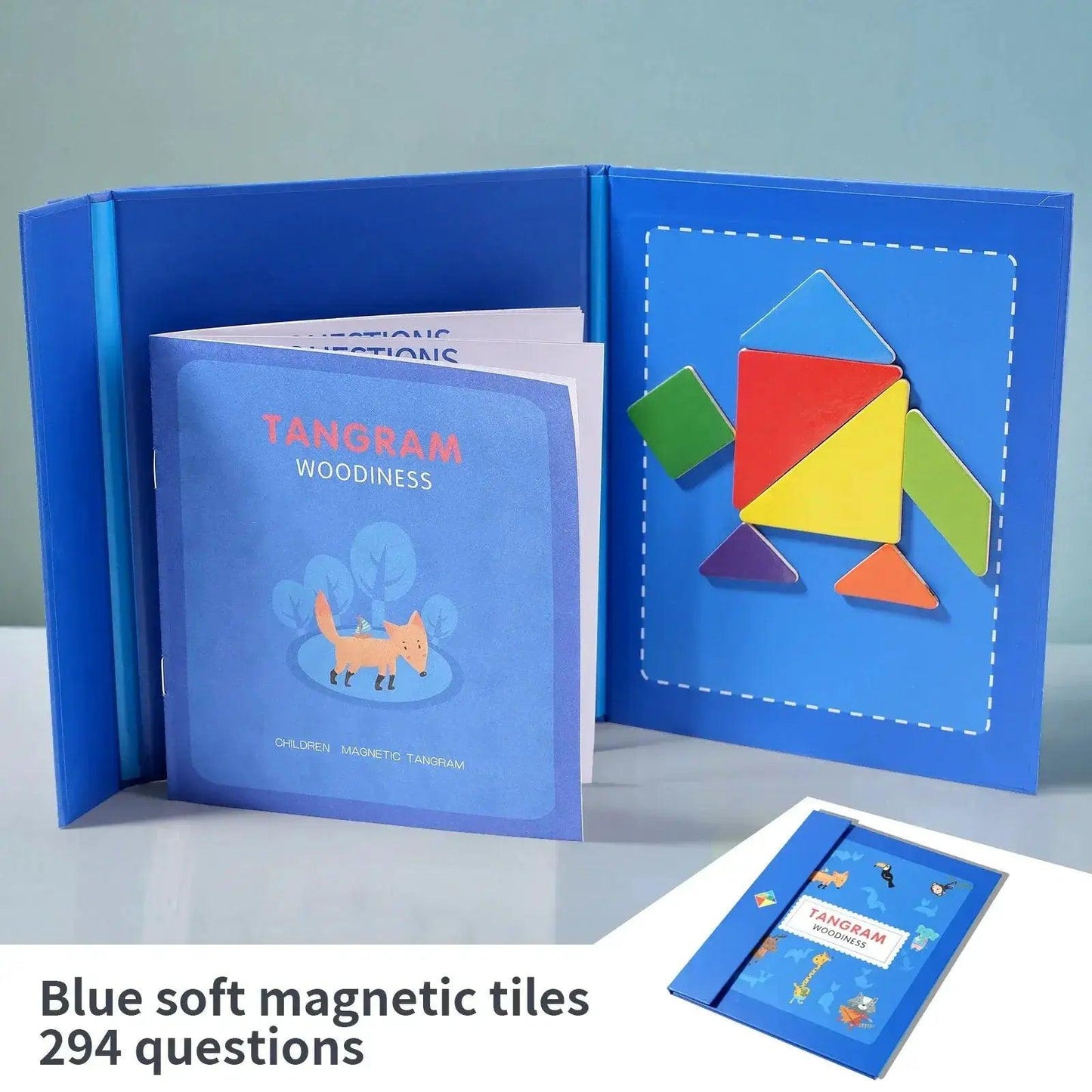 Magnetic Wooden Tangram Puzzle Montessori Gift For Kids - ToylandEU™