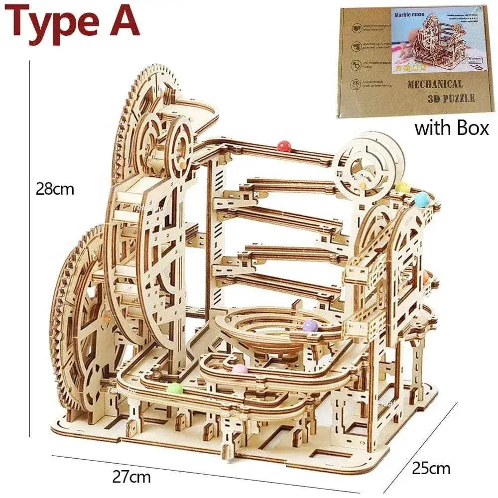 Marble Maze Wooden Puzzle Kit - DIY Mechanical Self-Assembly Toy for - ToylandEU™