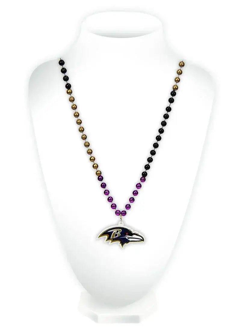 Baltimore Ravens Beads with Medallion Mardi Gras Style - ToylandEU™