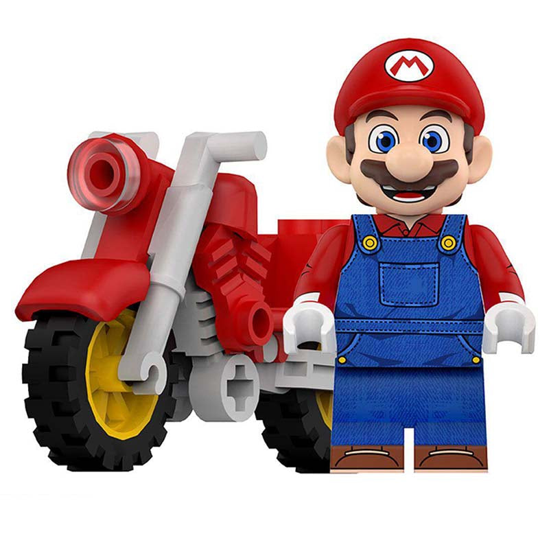 Mario Minifigure | Motorcycle Fits Building Bricks | Toylandeu™