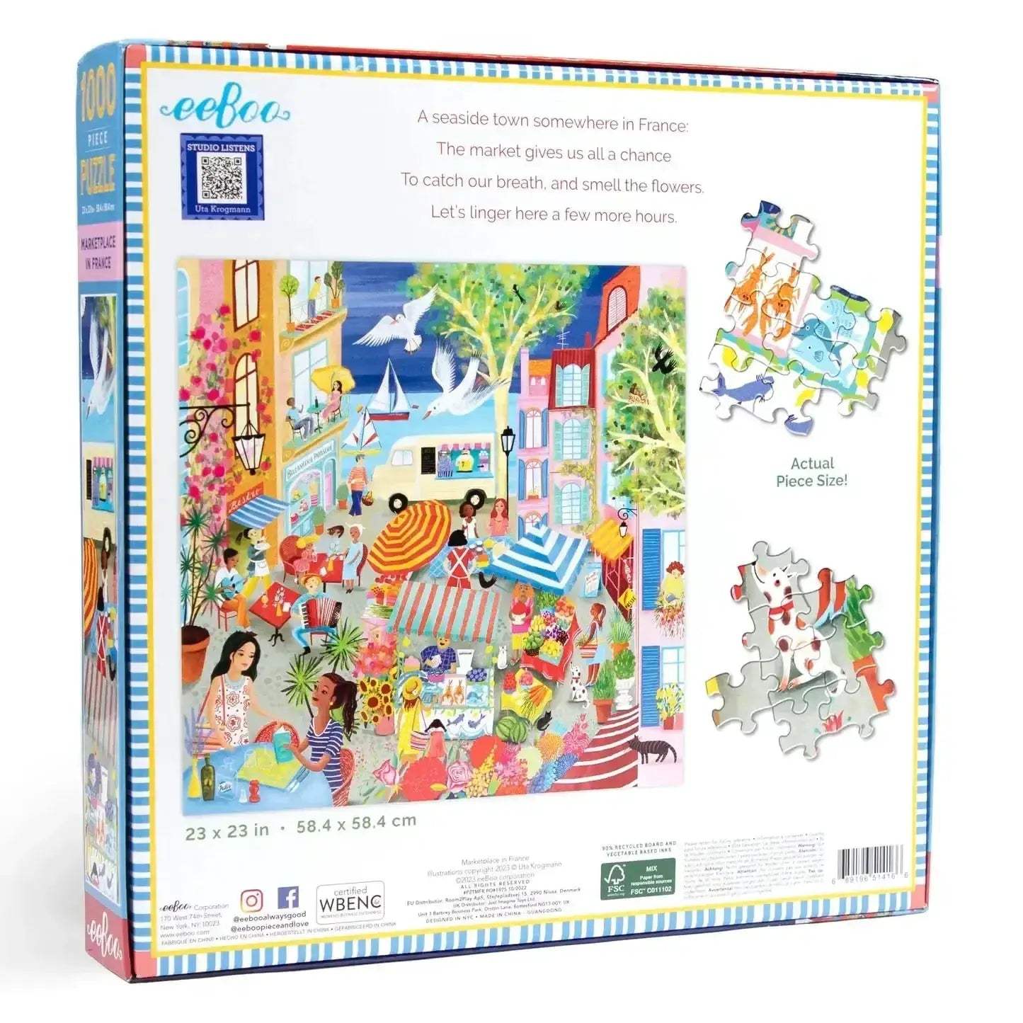 France Marketplace 1000 Piece Jigsaw Puzzle With Glossy Sturdy Pieces - ToylandEU