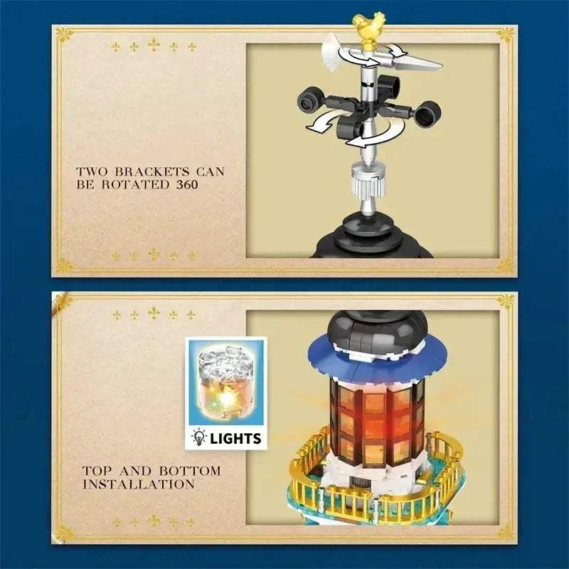 Medieval Lighthouse Building Blocks Set For Desktop Decoration - ToylandEU