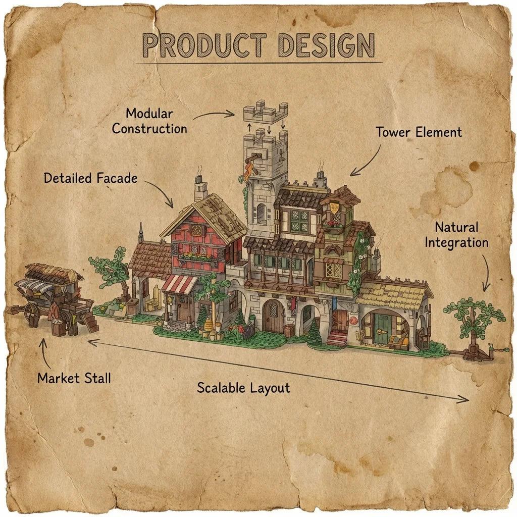 Medieval Market Street Lego Set 3021 Toylandeu
