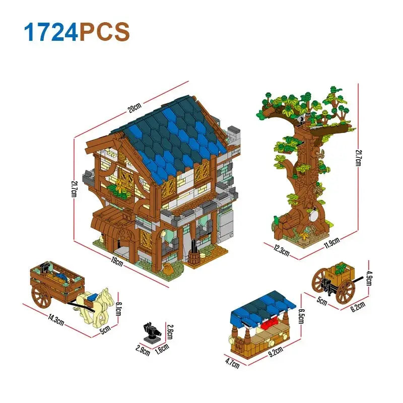 Medieval Town Architecture Building Blocks Set LEGO Compatible - ToylandEU