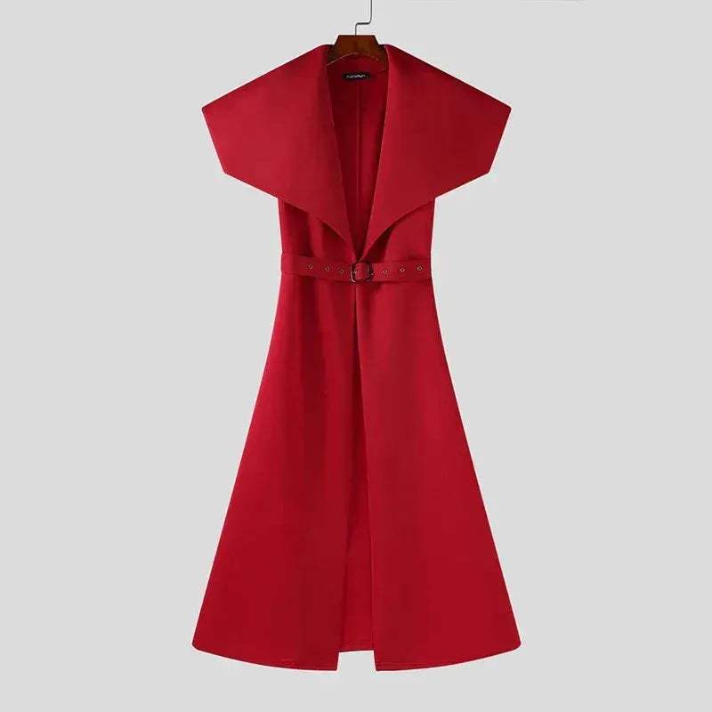 Men's Trench Cardigan With Belt For Casual Streetwear - ToylandEU