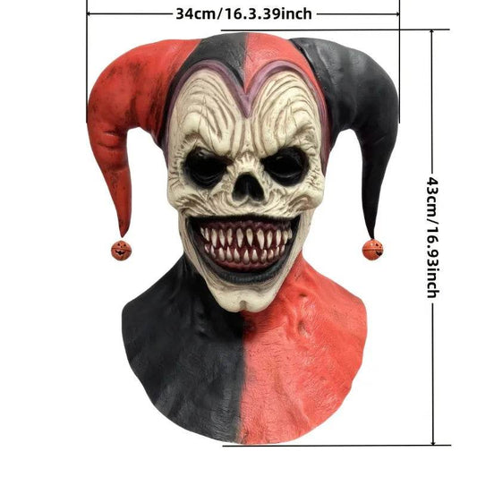 Menacing Clown Mask With Horns Bleeding Skull For Halloween - ToylandEU