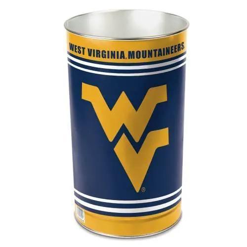 West Virginia Mountaineers 15 Inch Metal Wastebasket - ToylandEU™
