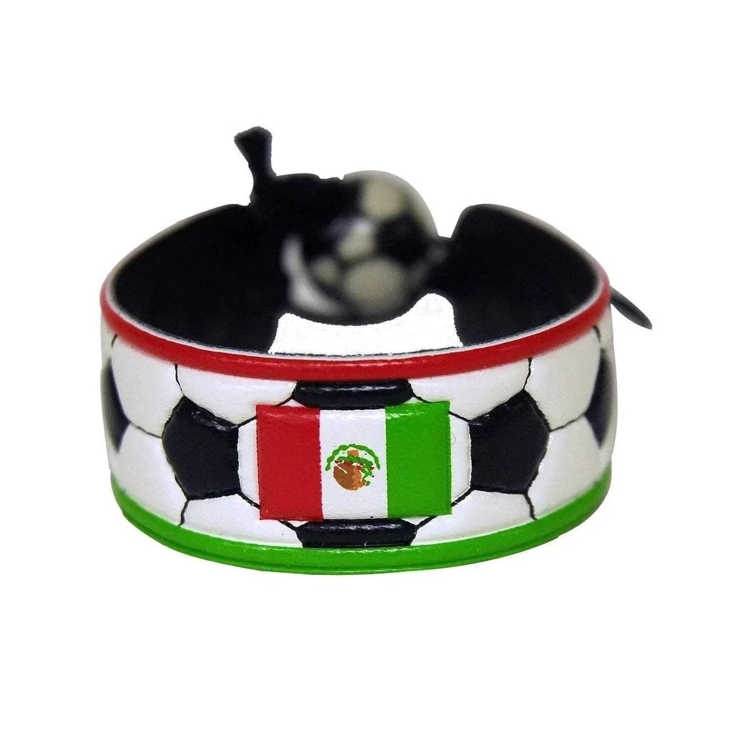 Mexican Flag Leather Bracelet For Soccer Fans One Size Fits All - ToylandEU™