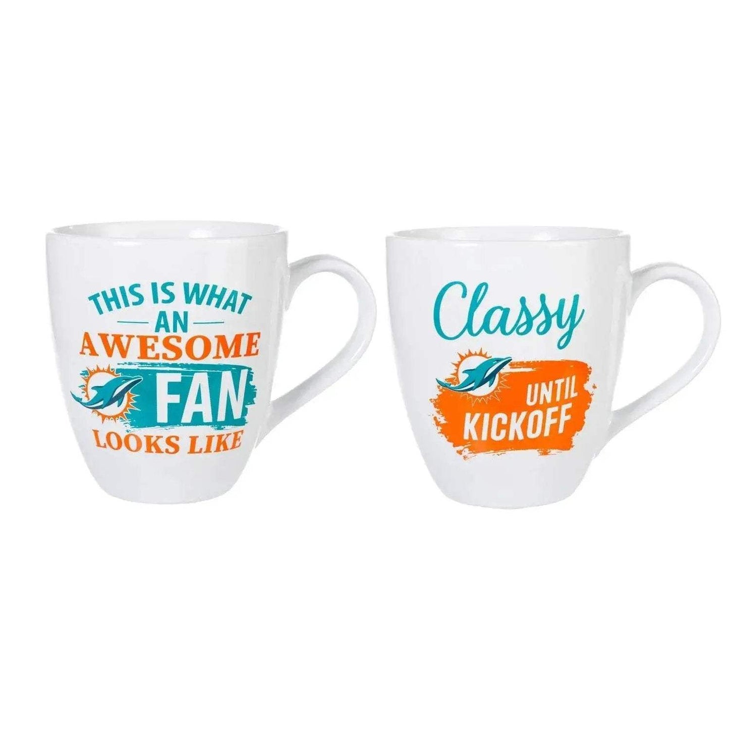 Miami Dolphins 17 Ounce Ceramic Coffee Mug Two Piece Set - ToylandEU™