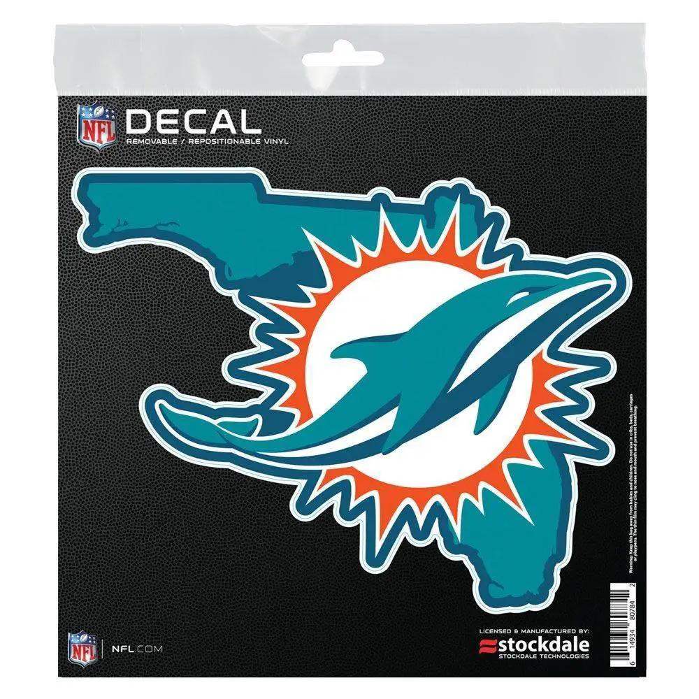 Miami Dolphins 6x6 All Surface State Shape Vinyl Decal - ToylandEU™