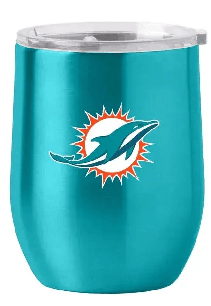 Miami Dolphins Curved Travel Tumbler 16oz Stainless Steel - ToylandEU™