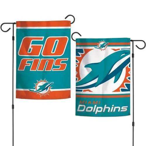 Miami Dolphins Flag 12x18 Garden Style Two Sided Slogan - ToylandEU™