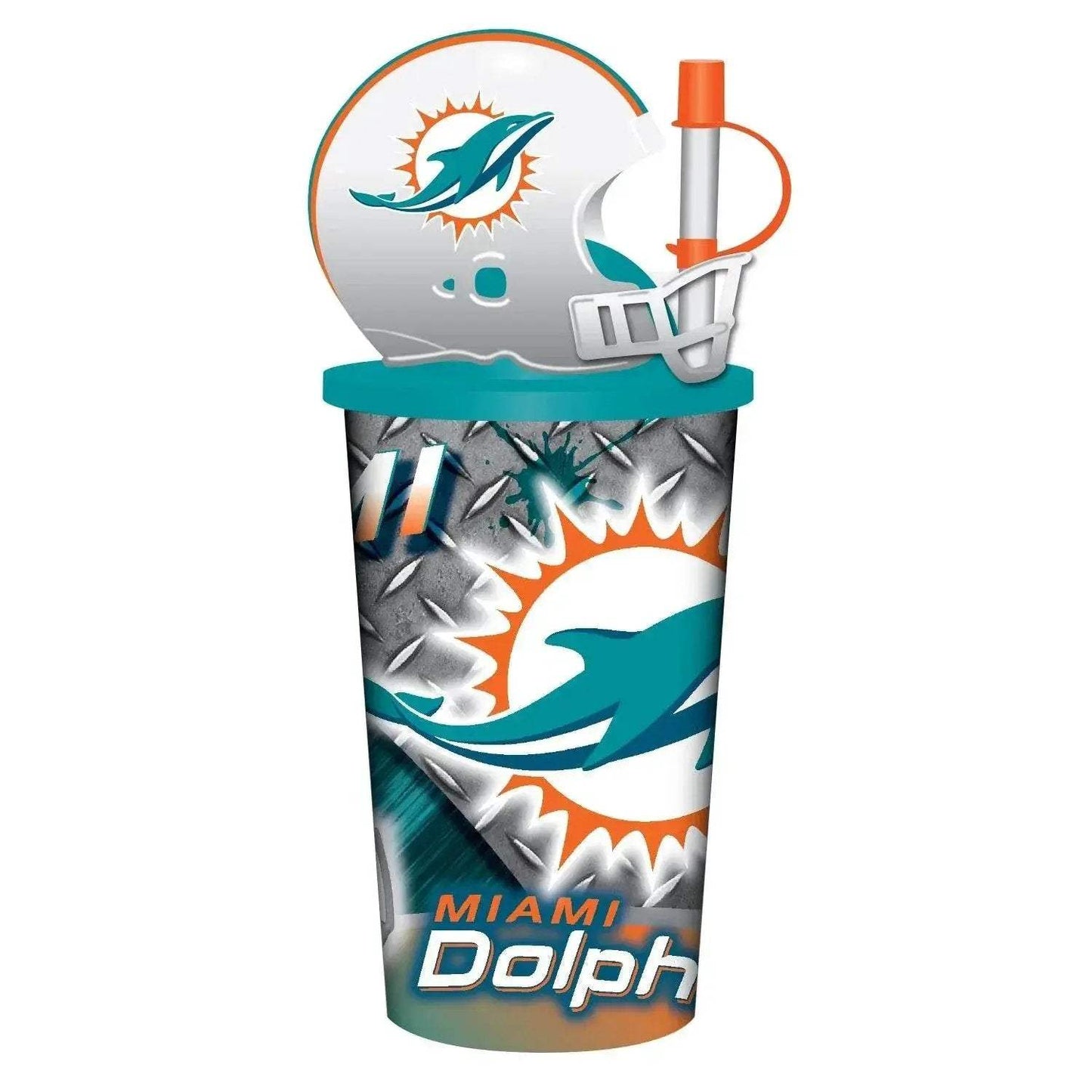 Miami Dolphins Helmet Cup 32oz Plastic With Straw And Lid - ToylandEU™