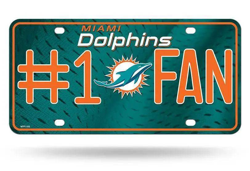 Miami Dolphins License Plate Fan Aluminum 6x12 Car Decor - ToylandEU™