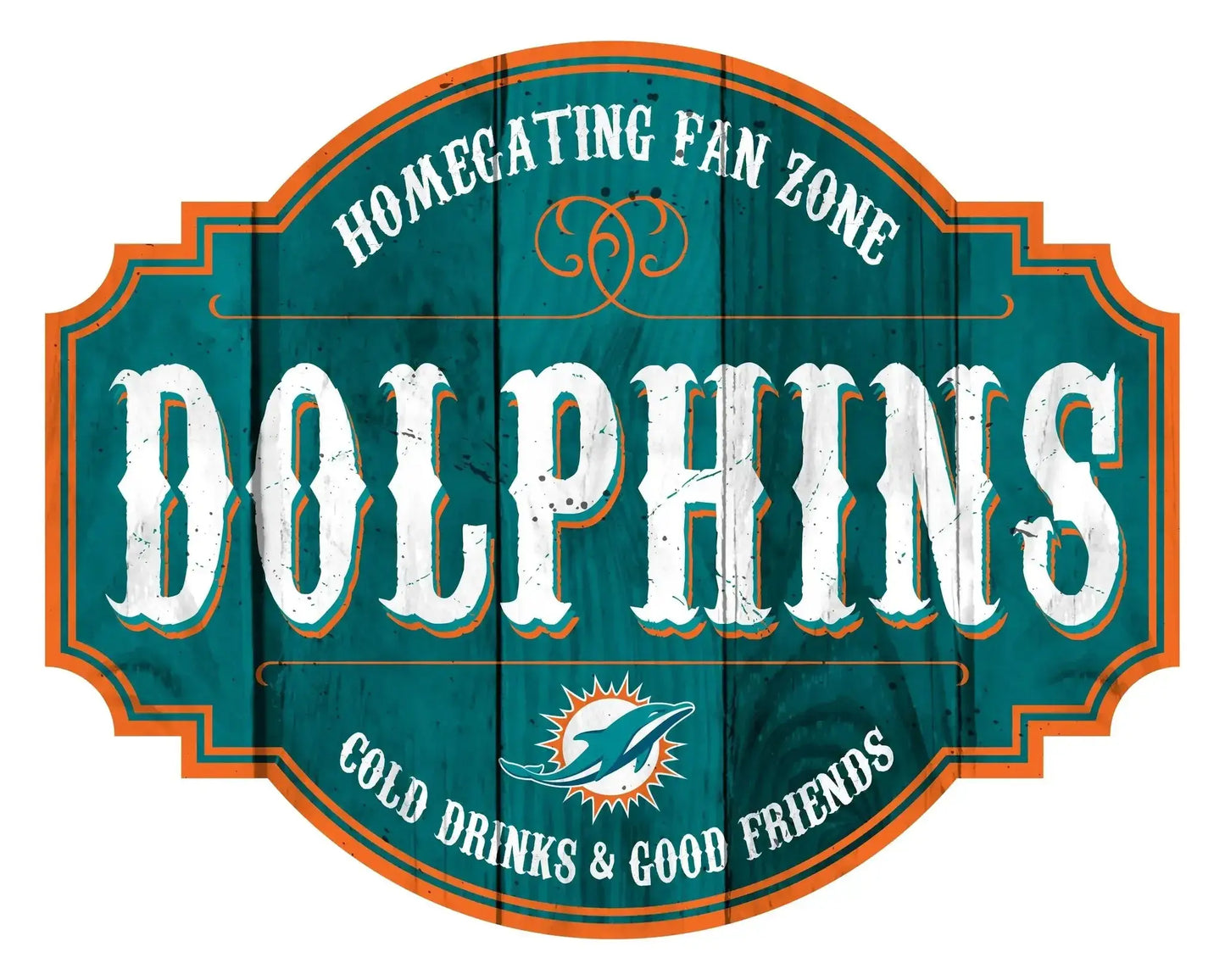 Miami Dolphins Wood Sign 12 Inch Homegating Tavern Decor - ToylandEU™