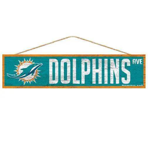 Miami Dolphins Wood Sign 4x17 Team Logo Design Wincraft - ToylandEU™