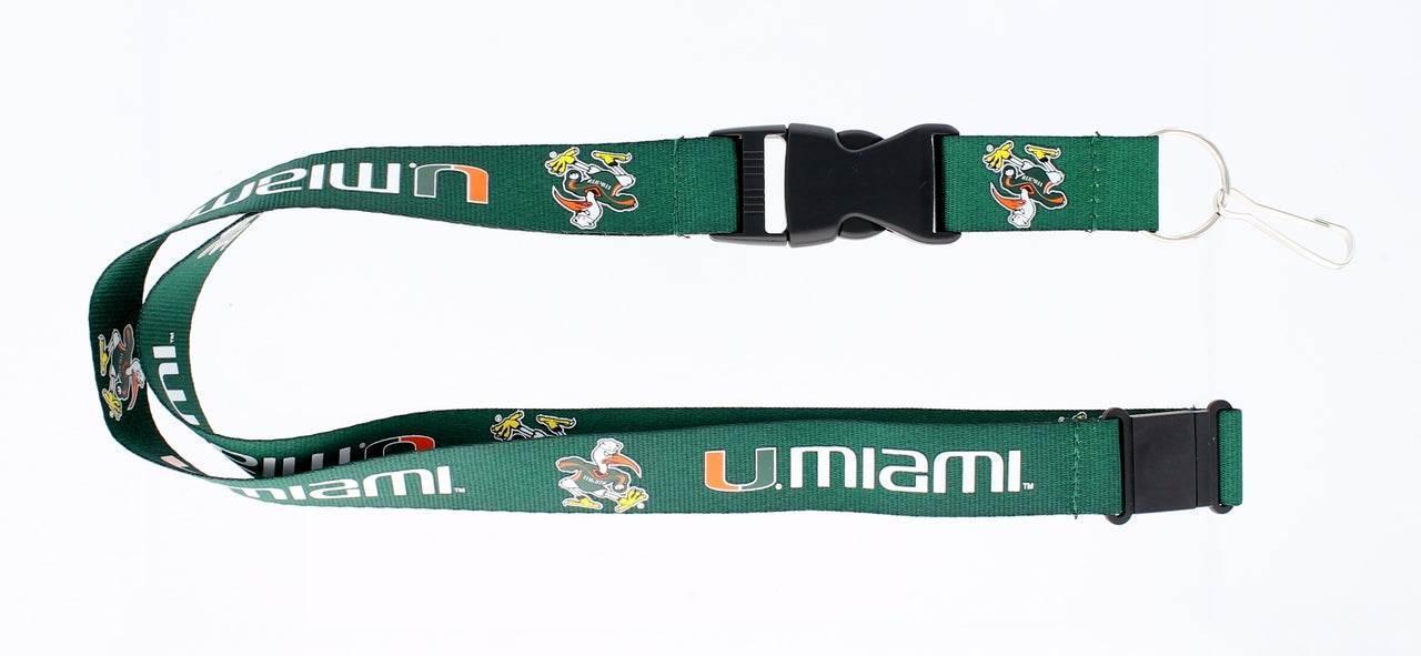Miami Hurricanes Green Lanyard Aminco Breakaway Keychain - ToylandEU
