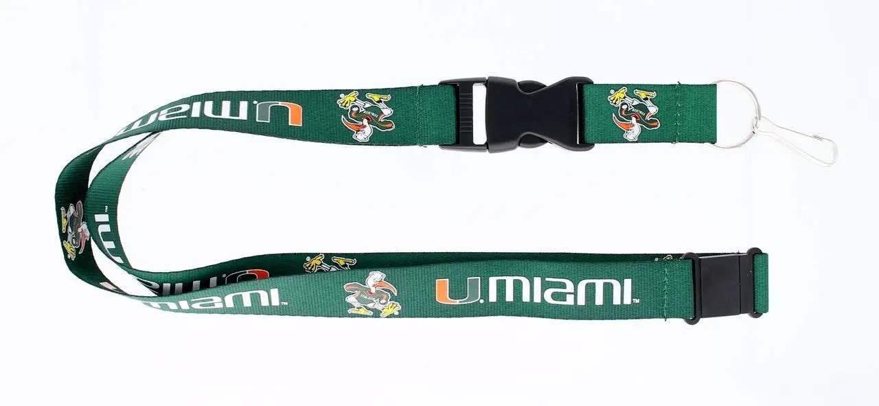 Miami Hurricanes Green Lanyard Aminco Breakaway Keychain - ToylandEU™