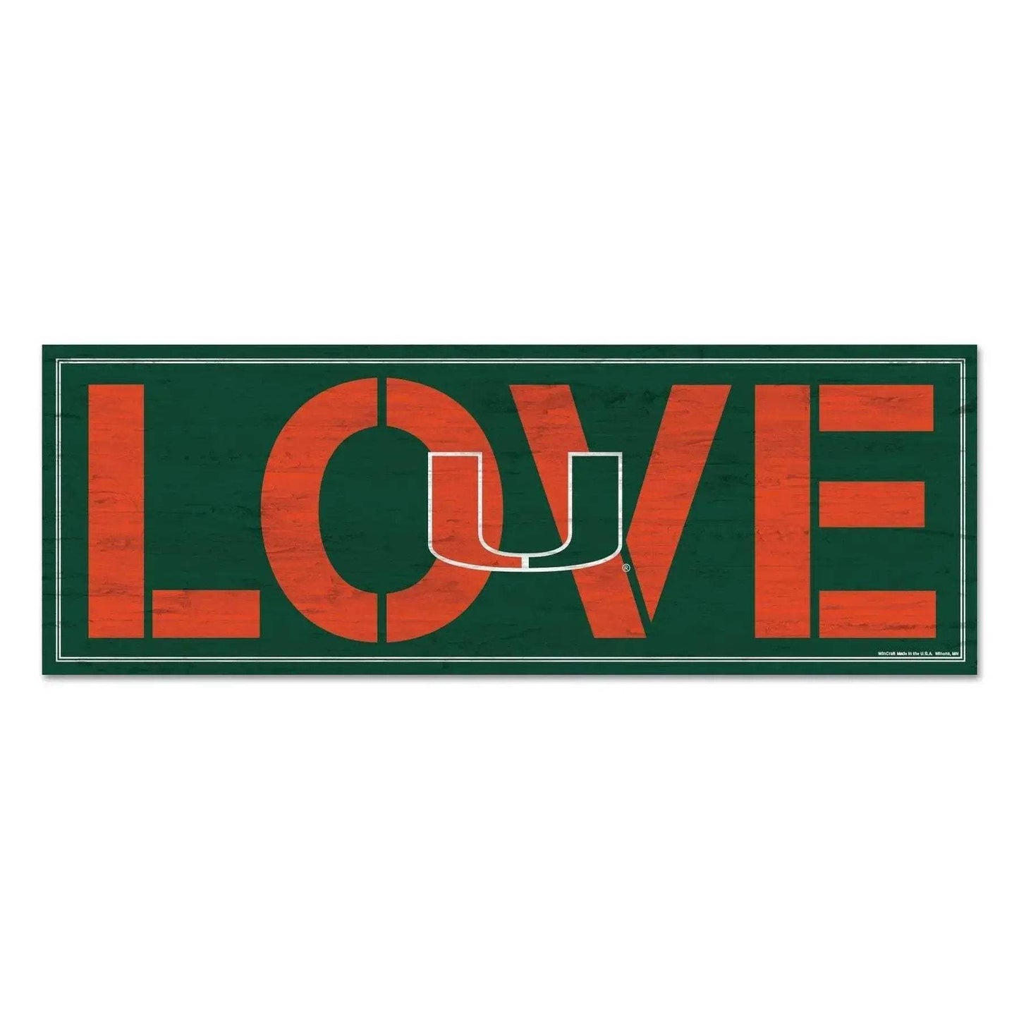 Miami Hurricanes Wood Sign 8x23 Love Decor NCAA Team Gift - ToylandEU™