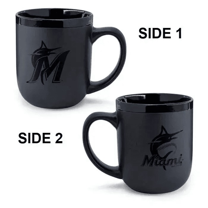 Miami Marlins 17oz Matte Black Coffee Mug Microwave Safe - ToylandEU™