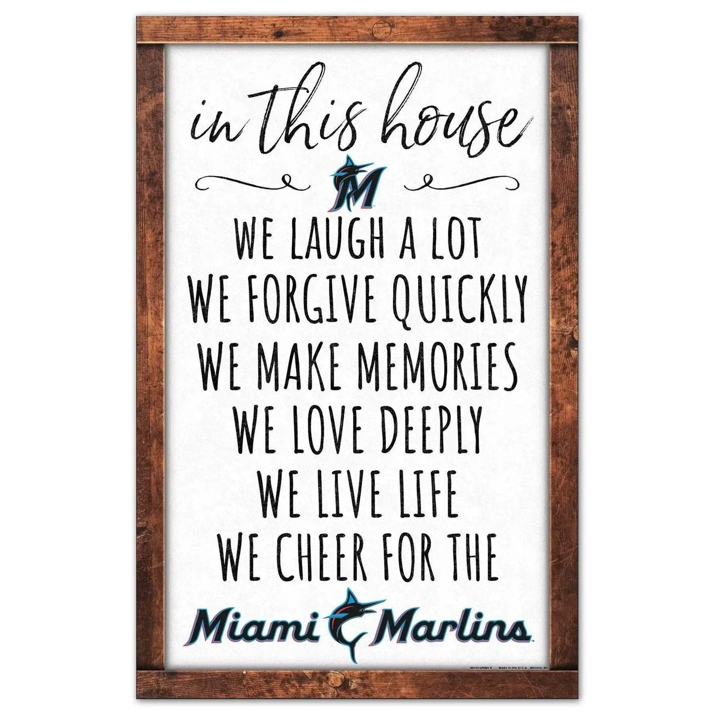Miami Marlins Sign 11x17 Wood Wall Art In This Home - ToylandEU™