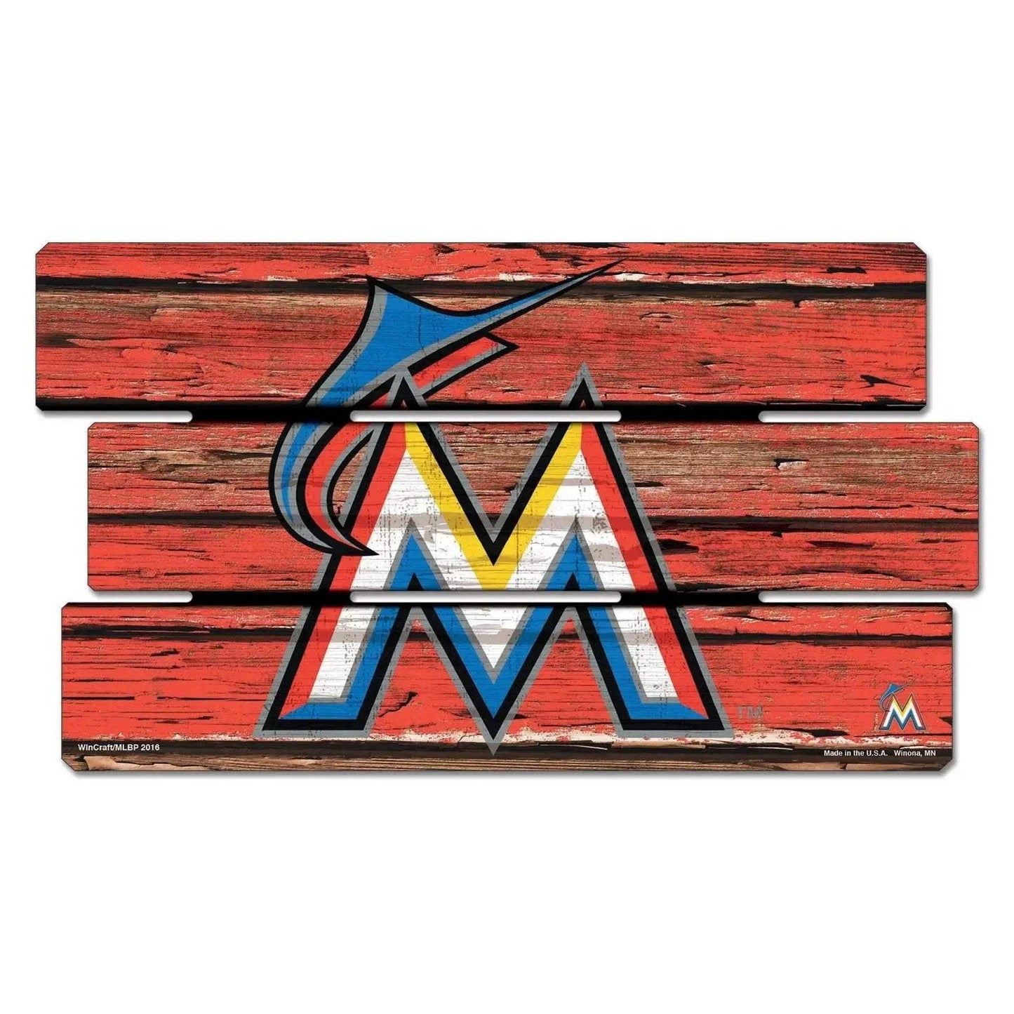 Miami Marlins Sign 14x25 Wood Fence Outdoor Decor Display - ToylandEU™