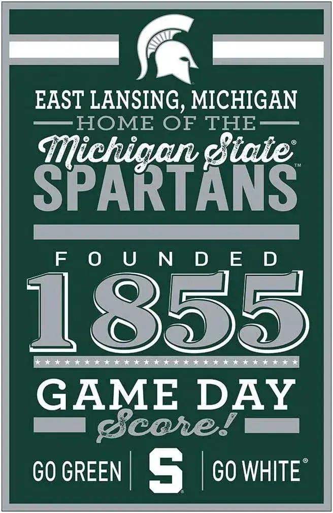 Michigan State Spartans 11x17 Wood Sign Established Date - ToylandEU™