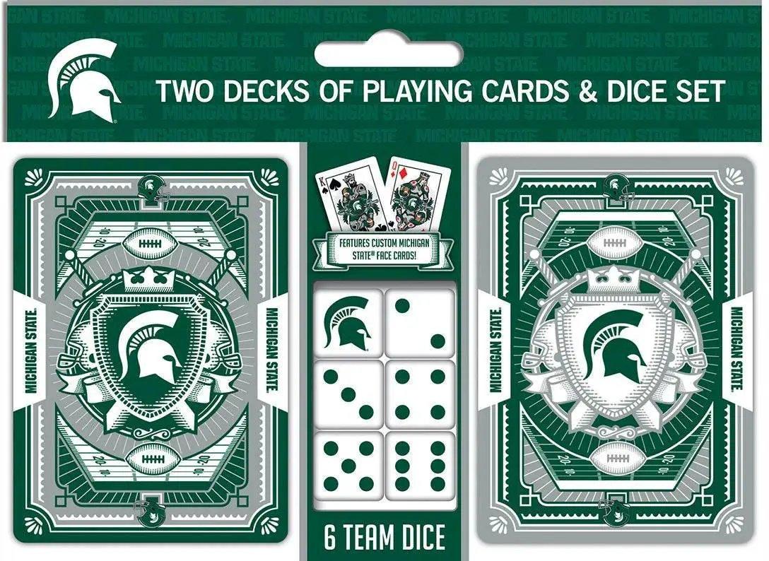 Michigan State Spartans 2 Pack Playing Cards and Dice Set - ToylandEU™