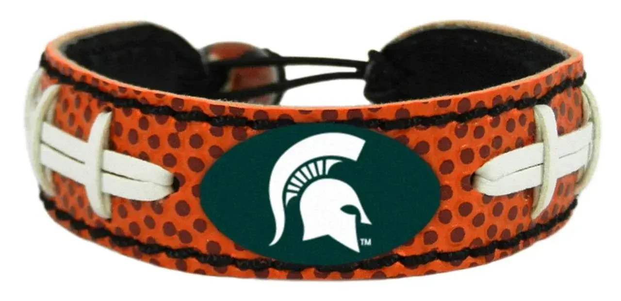 Michigan State Spartans Classic Leather Football Bracelet - ToylandEU™